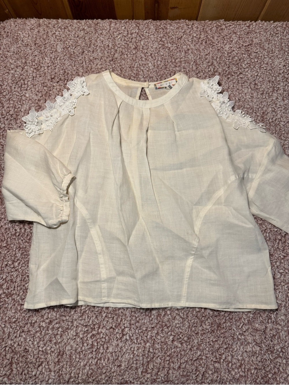 Eri + Ali Lace Shoulder Blouse XS